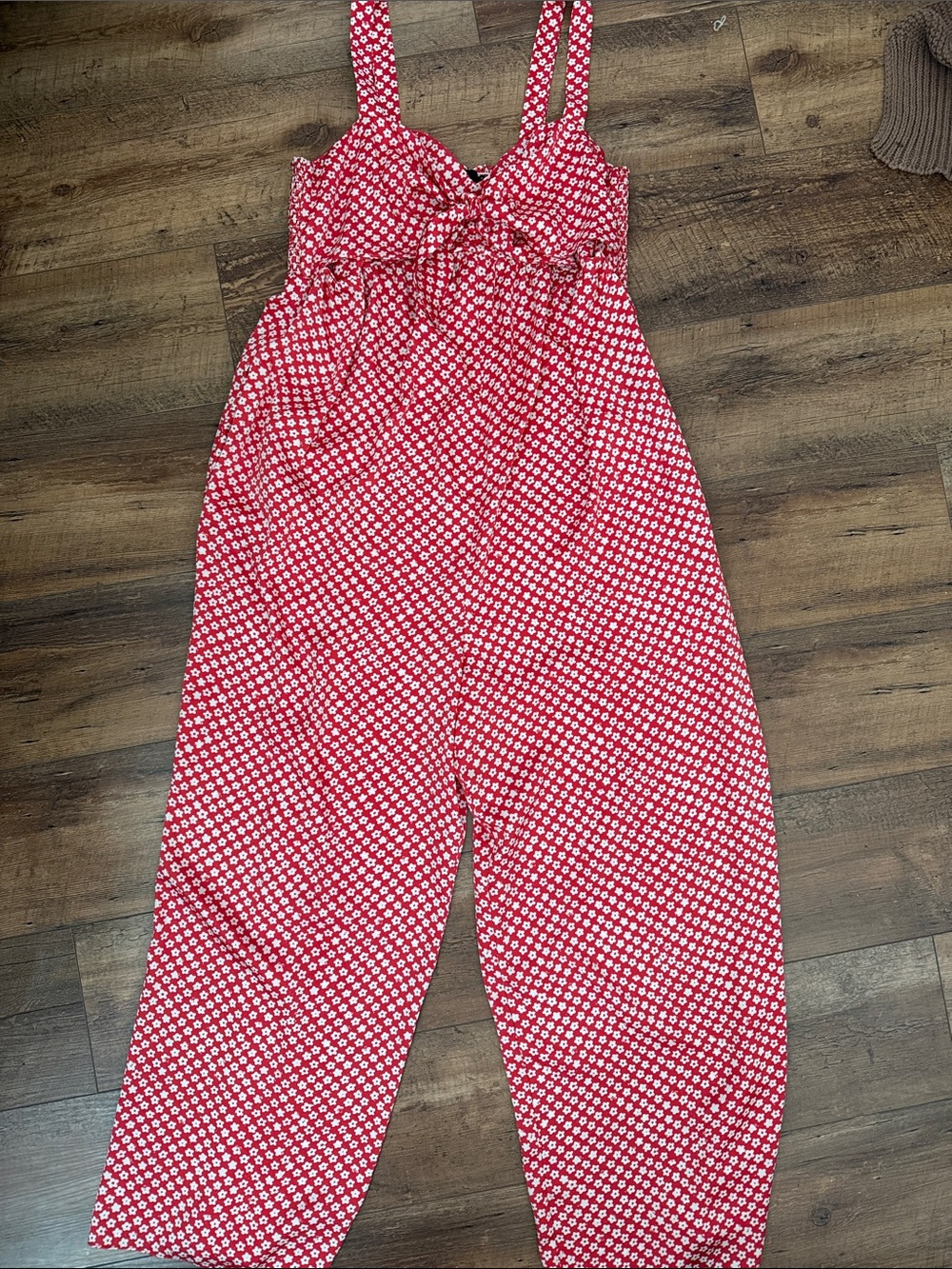 Hatch Red and White Printed Jumpsuit